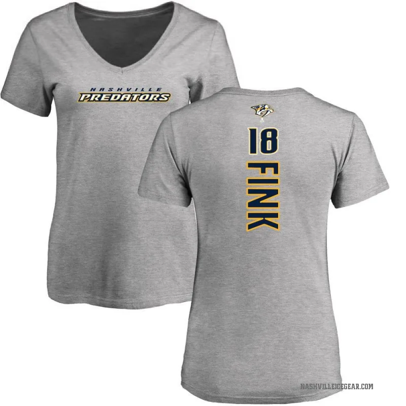 Aiden Fink Women's Ash Nashville Predators Backer T-Shirt -