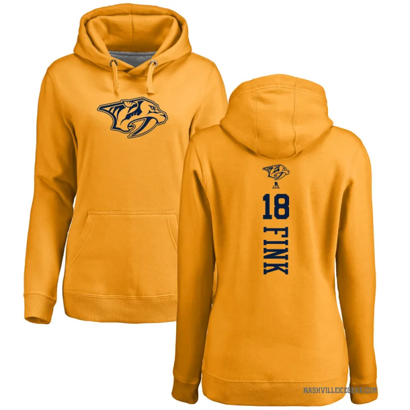 Aiden Fink Women's Gold Nashville Predators Branded One Color Backer Pullover Hoodie