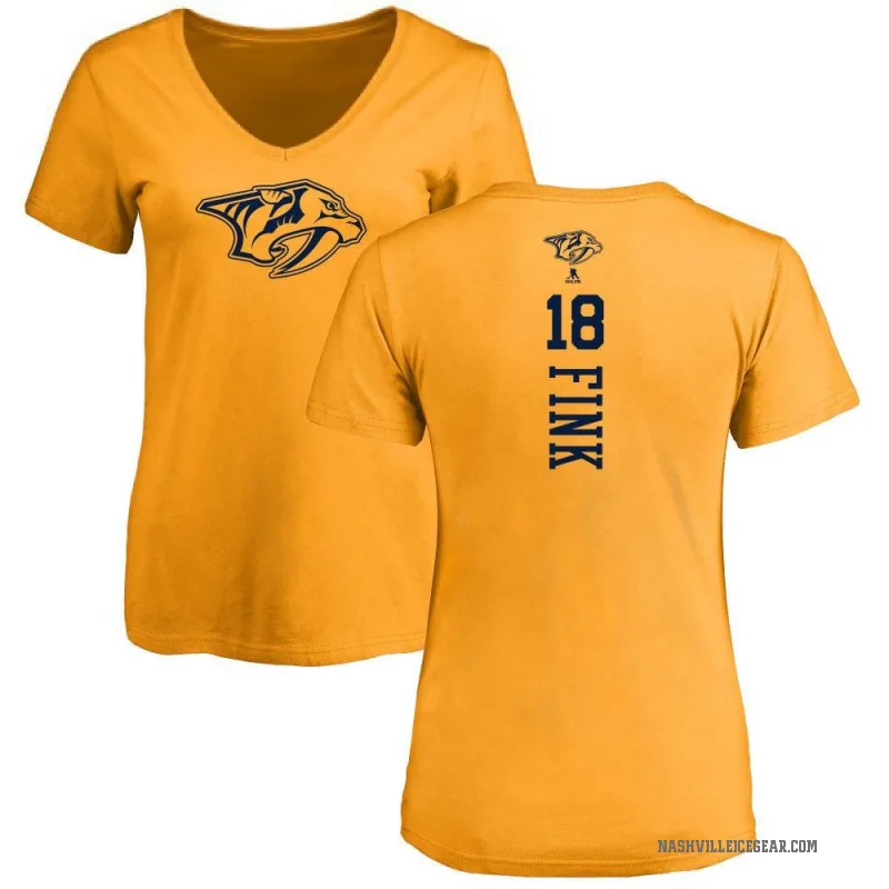 Aiden Fink Women's Gold Nashville Predators One Color Backer T-Shirt -