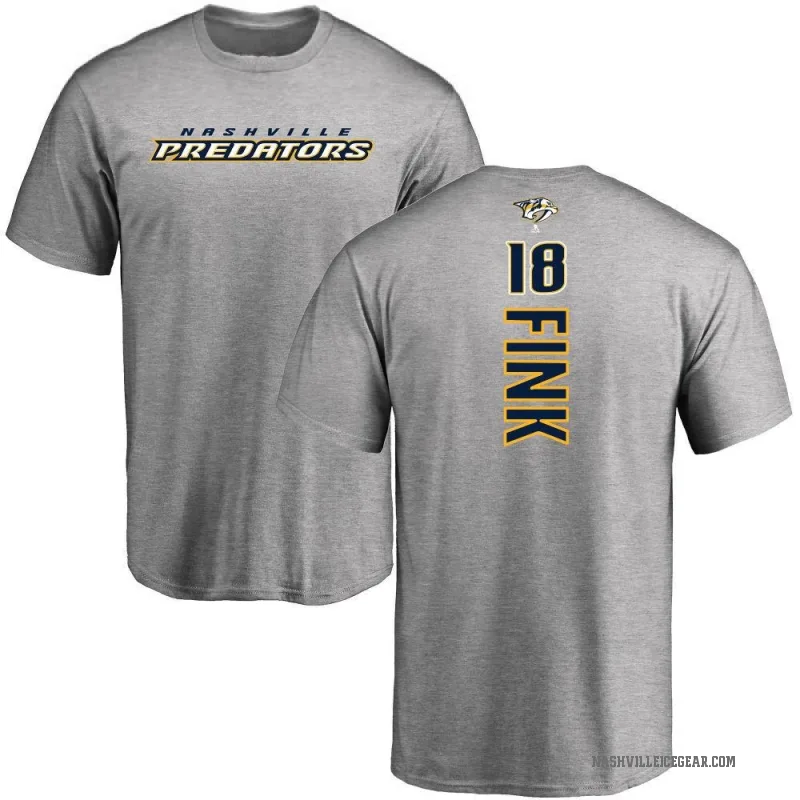 Aiden Fink Youth Ash Nashville Predators Backer T-Shirt -