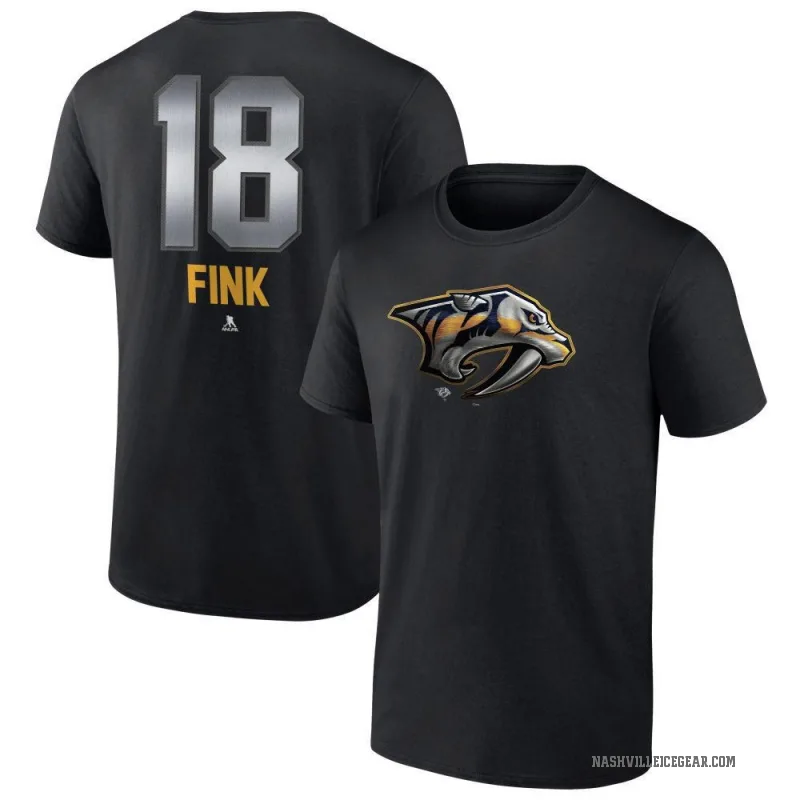 Aiden Fink Youth Black Nashville Predators Midnight Mascot Logo T-Shirt