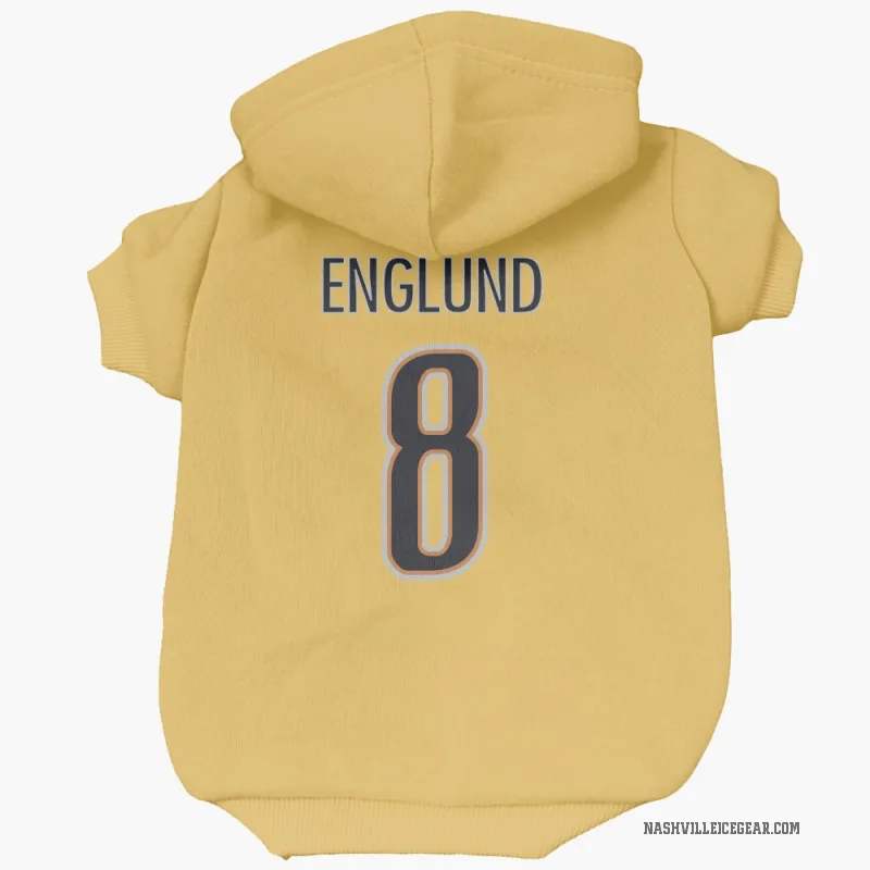Andreas Englund  Gold Nashville Predators  Cat & Dog Pet Hoodie