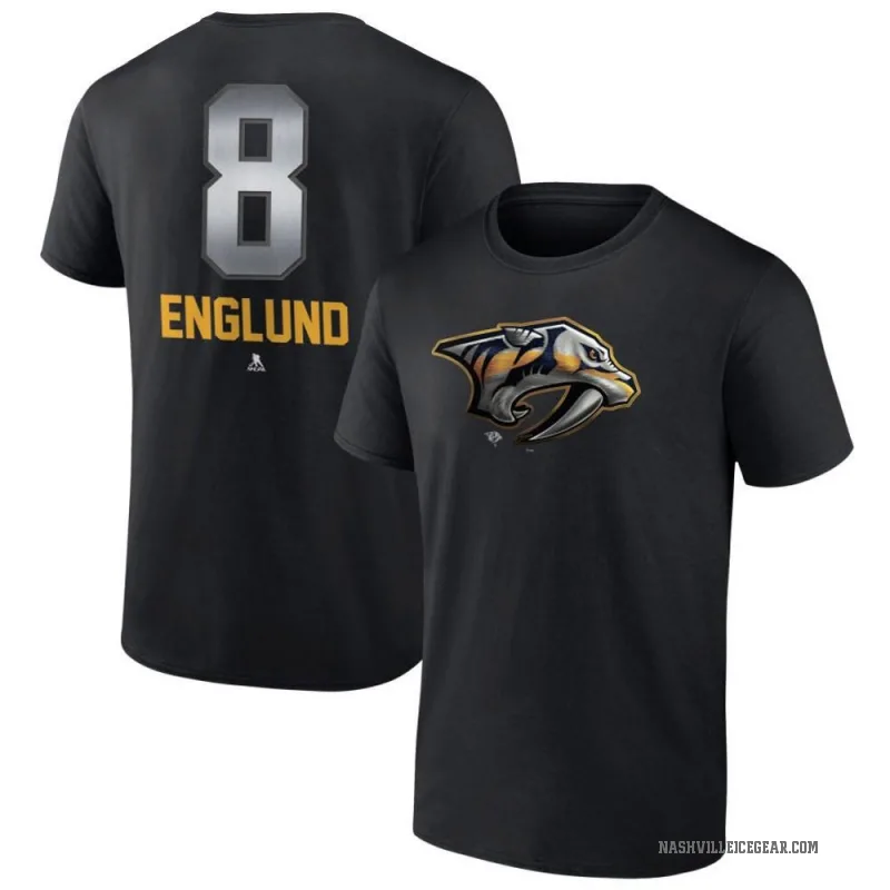 Andreas Englund Men's Black Nashville Predators Midnight Mascot Logo T-Shirt