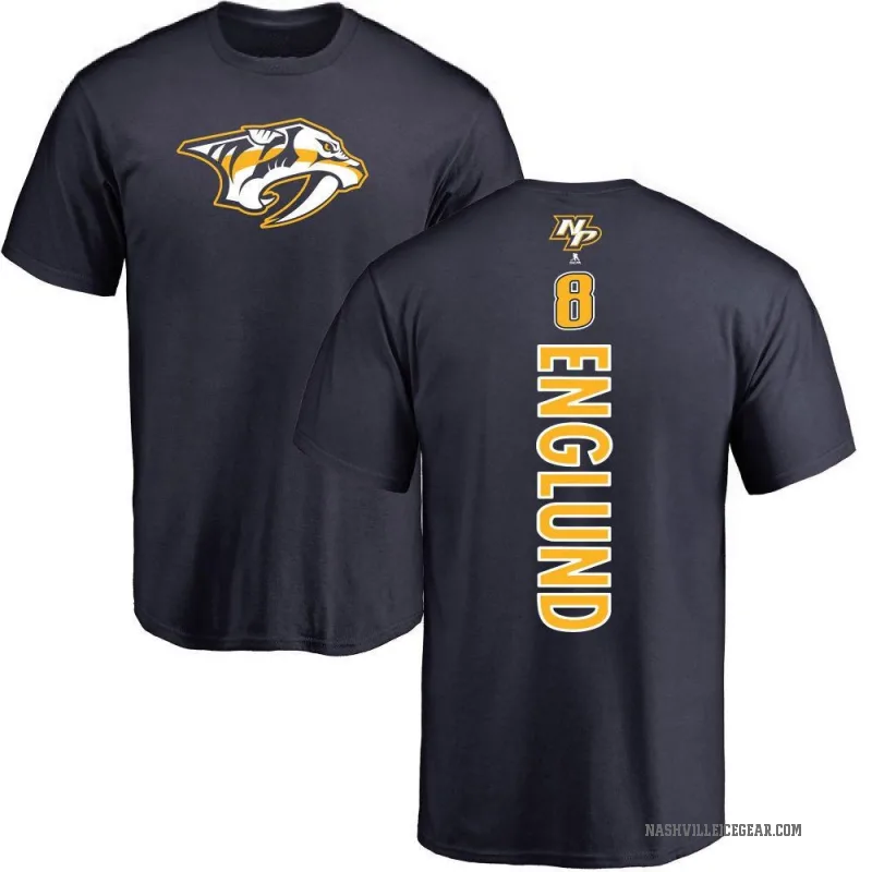 Andreas Englund Men's Navy Nashville Predators Backer T-Shirt -