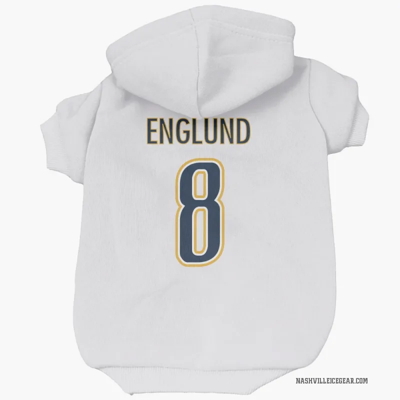 Andreas Englund  White Nashville Predators  Cat & Dog Pet Hoodie