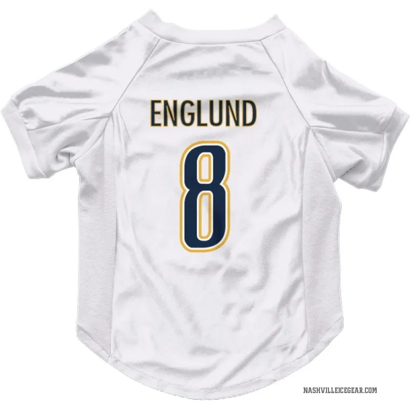 Andreas Englund  White Nashville Predators  Cat & Dog Pet Jersey