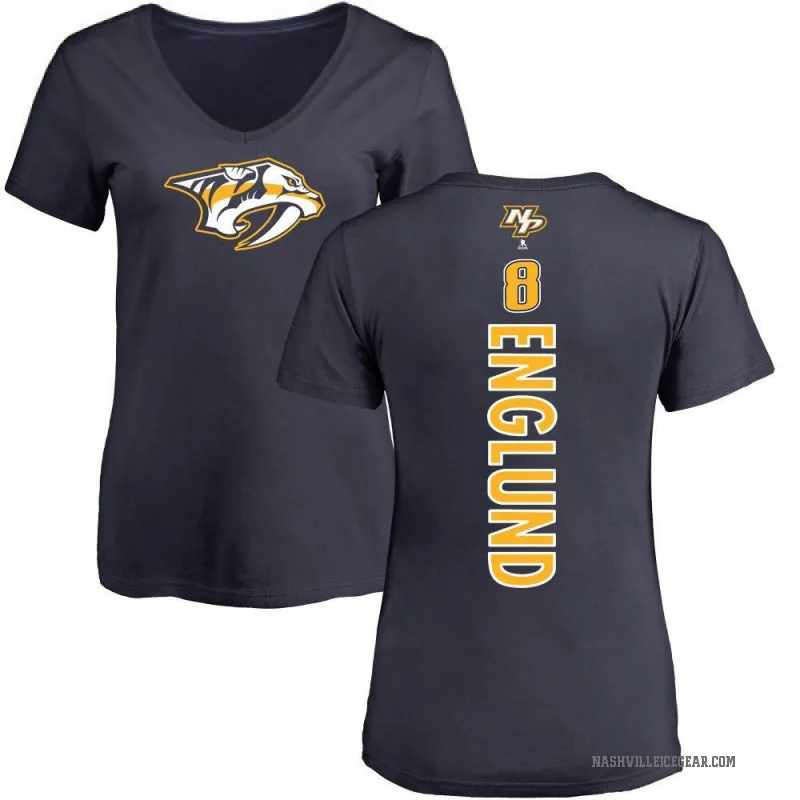 Andreas Englund Women's Navy Nashville Predators Backer T-Shirt -