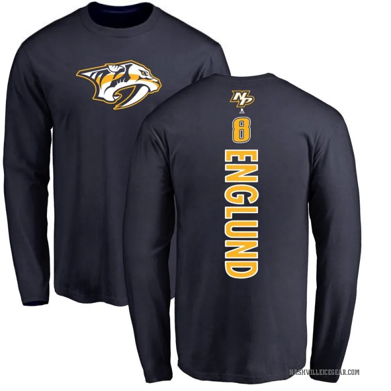 Andreas Englund Youth Navy Nashville Predators Backer Long Sleeve T-Shirt -