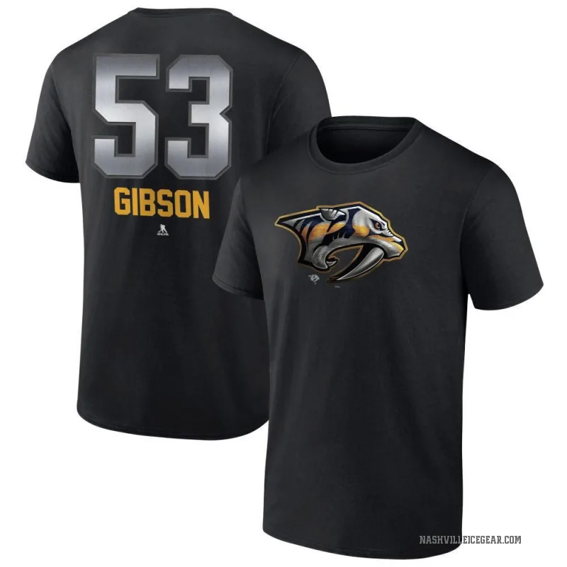 Andrew Gibson Men's Black Nashville Predators Midnight Mascot Logo T-Shirt