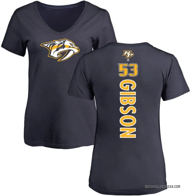 Andrew Gibson Women's Navy Nashville Predators Backer T-Shirt -