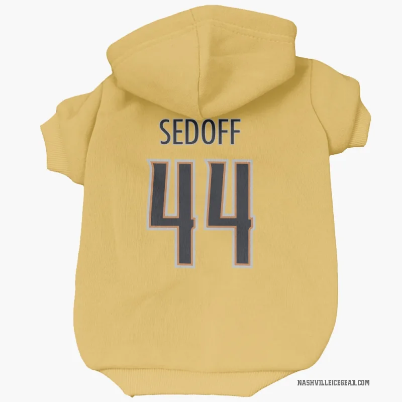 Christoffer Sedoff  Gold Nashville Predators  Cat & Dog Pet Hoodie