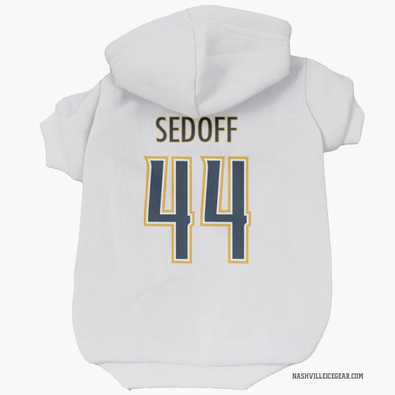 Christoffer Sedoff  White Nashville Predators  Cat & Dog Pet Hoodie