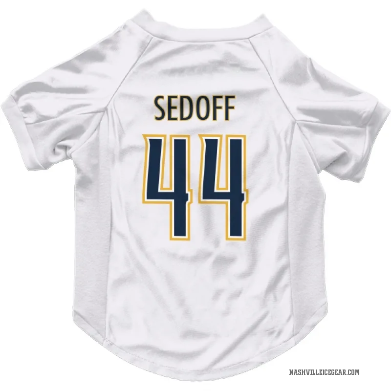Christoffer Sedoff  White Nashville Predators  Cat & Dog Pet Jersey
