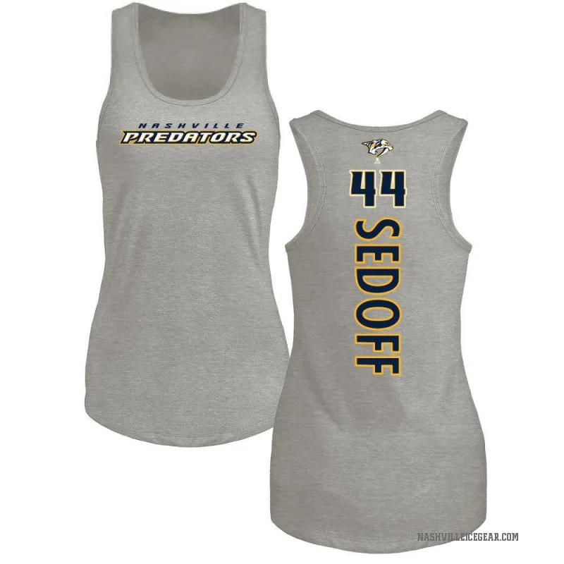 Christoffer Sedoff Women's Ash Nashville Predators Backer Tank Top -