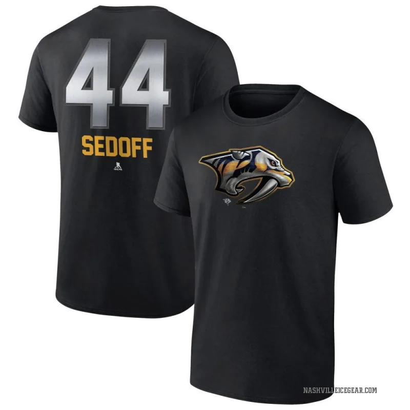 Christoffer Sedoff Youth Black Nashville Predators Midnight Mascot Logo T-Shirt