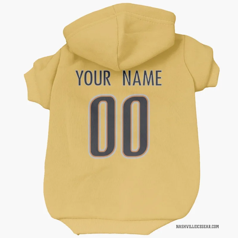 Custom  Gold Nashville Predators   Cat & Dog Pet Hoodie