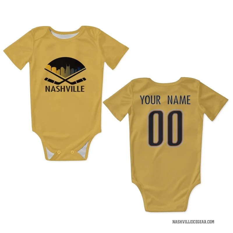 Custom  Gold Nashville Predators   Newborn & Infant Bodysuit