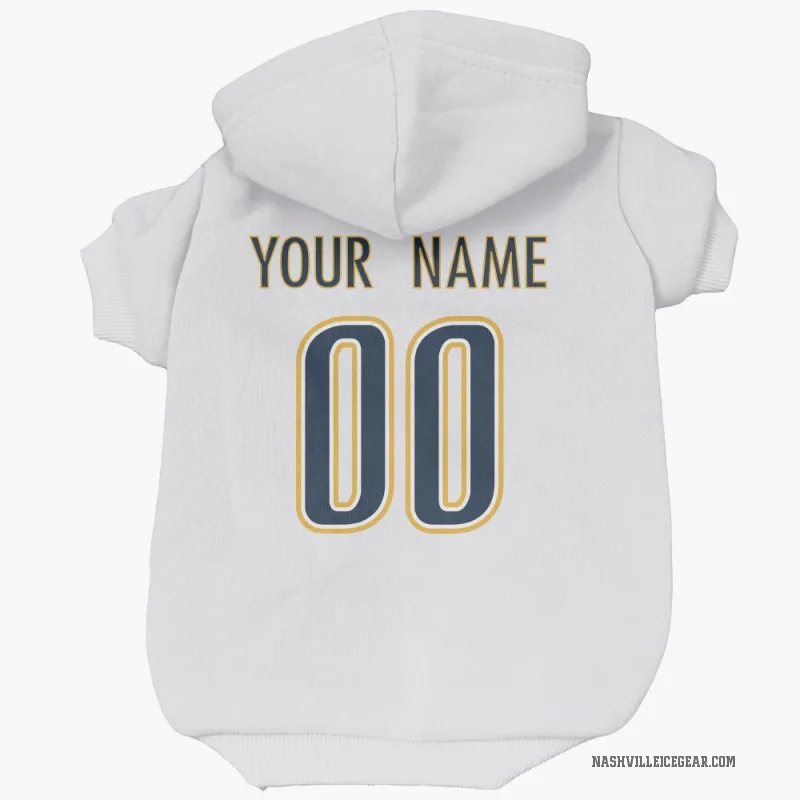 Custom  White Nashville Predators   Cat & Dog Pet Hoodie