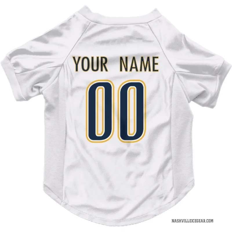 Custom  White Nashville Predators   Cat & Dog Pet Jersey