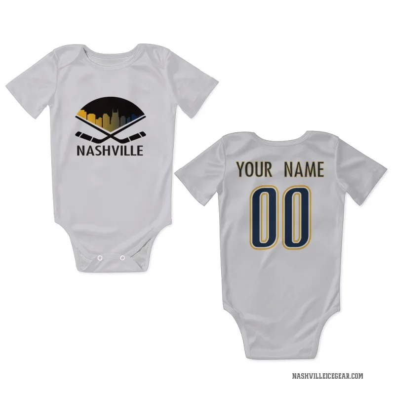 Custom  White Nashville Predators   Newborn & Infant Bodysuit