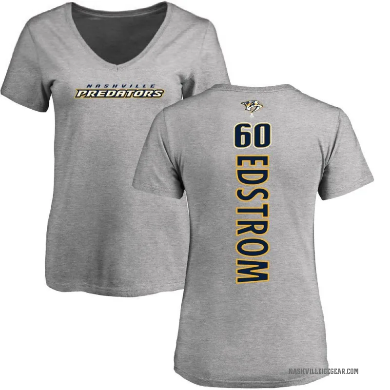 David Edstrom Women's Ash Nashville Predators Backer T-Shirt -