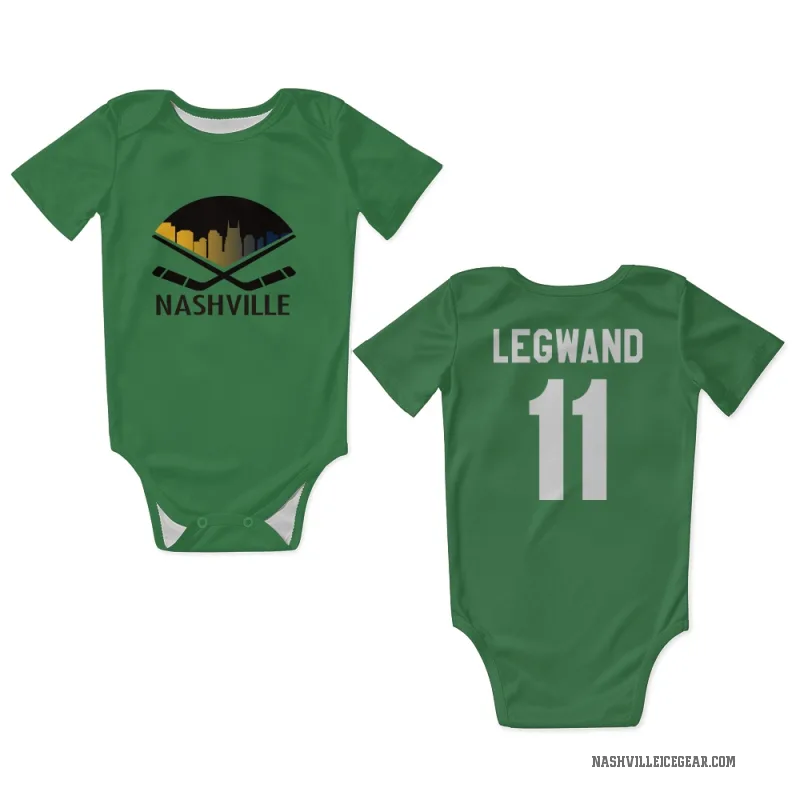 David Legwand  Green Nashville Predators  Newborn & Infant Bodysuit