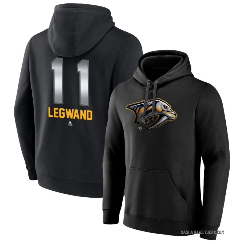 David Legwand Men's Black Nashville Predators Branded Midnight Mascot Logo Pullover Hoodie