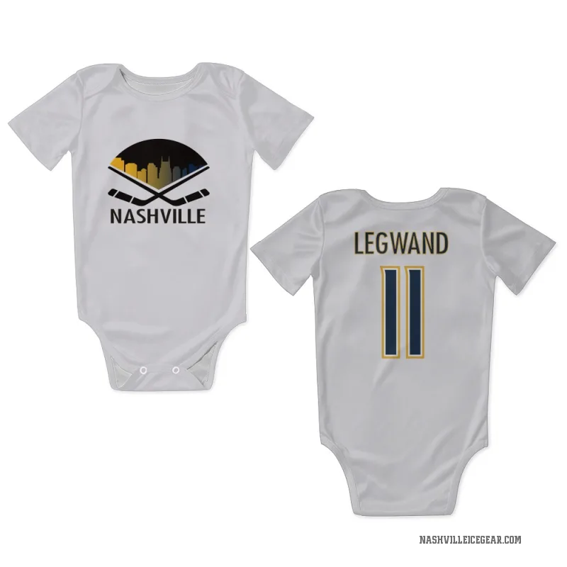 David Legwand  White Nashville Predators  Newborn & Infant Bodysuit