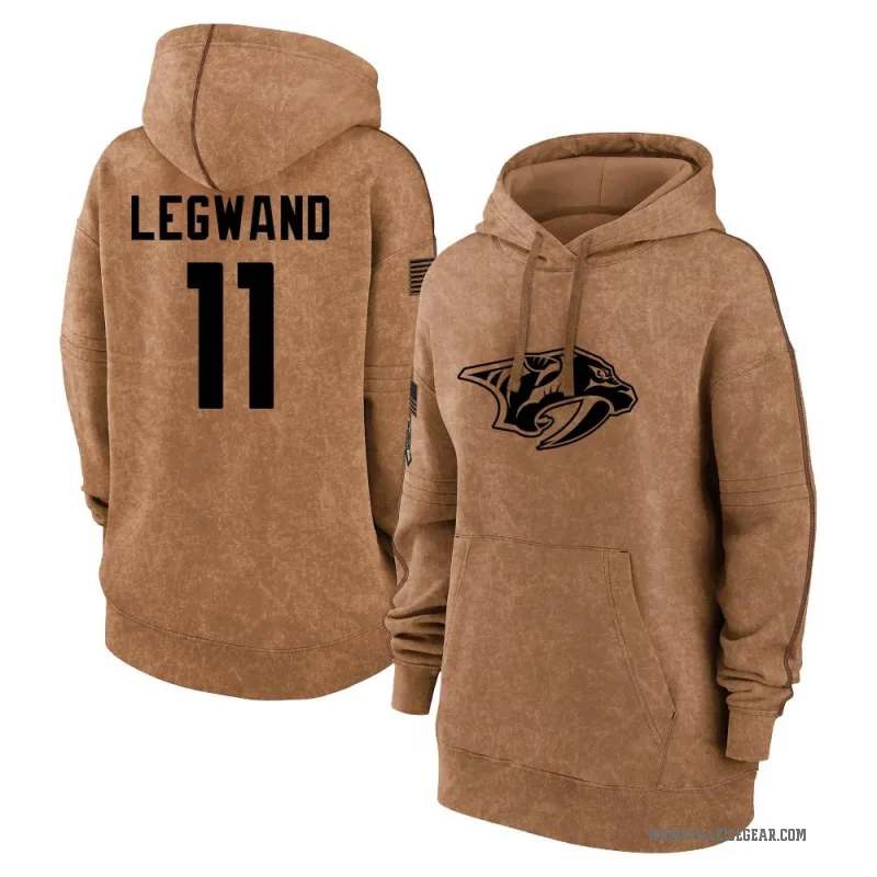 David Legwand Women's Brown Nashville Predators 2023 Salute to Service Pullover Hoodie