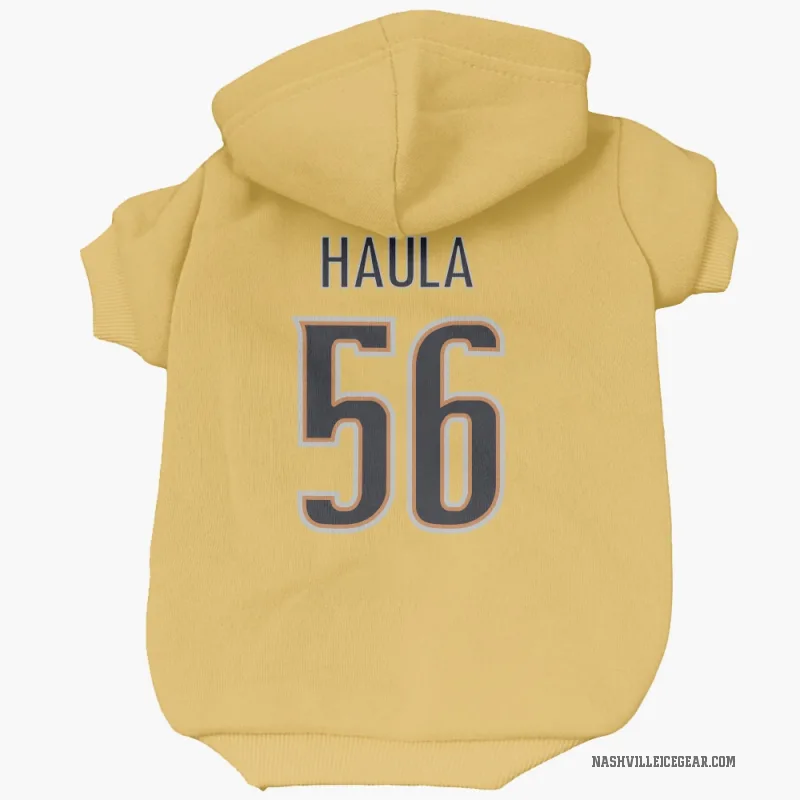 Erik Haula  Gold Nashville Predators  Cat & Dog Pet Hoodie