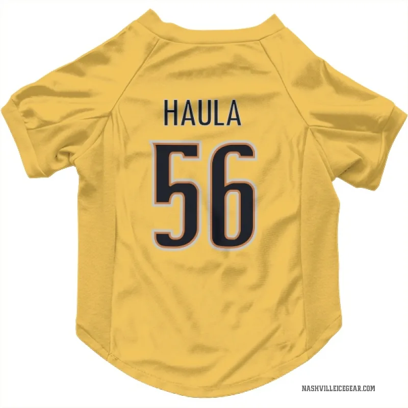 Erik Haula  Gold Nashville Predators  Cat & Dog Pet Jersey