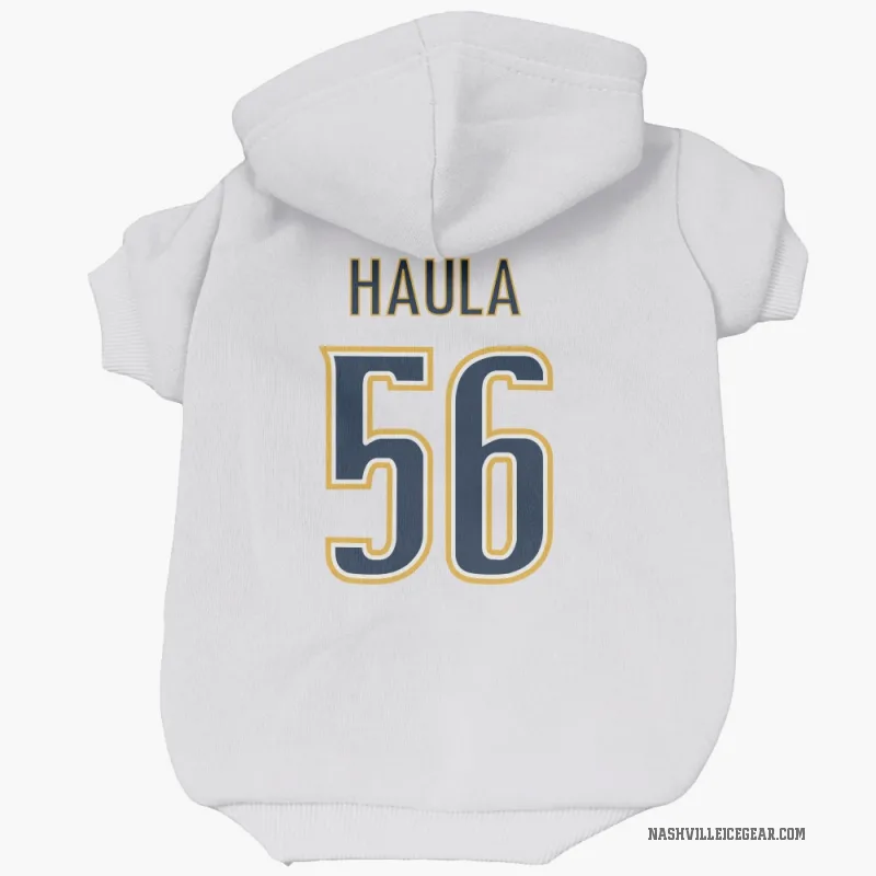 Erik Haula  White Nashville Predators  Cat & Dog Pet Hoodie