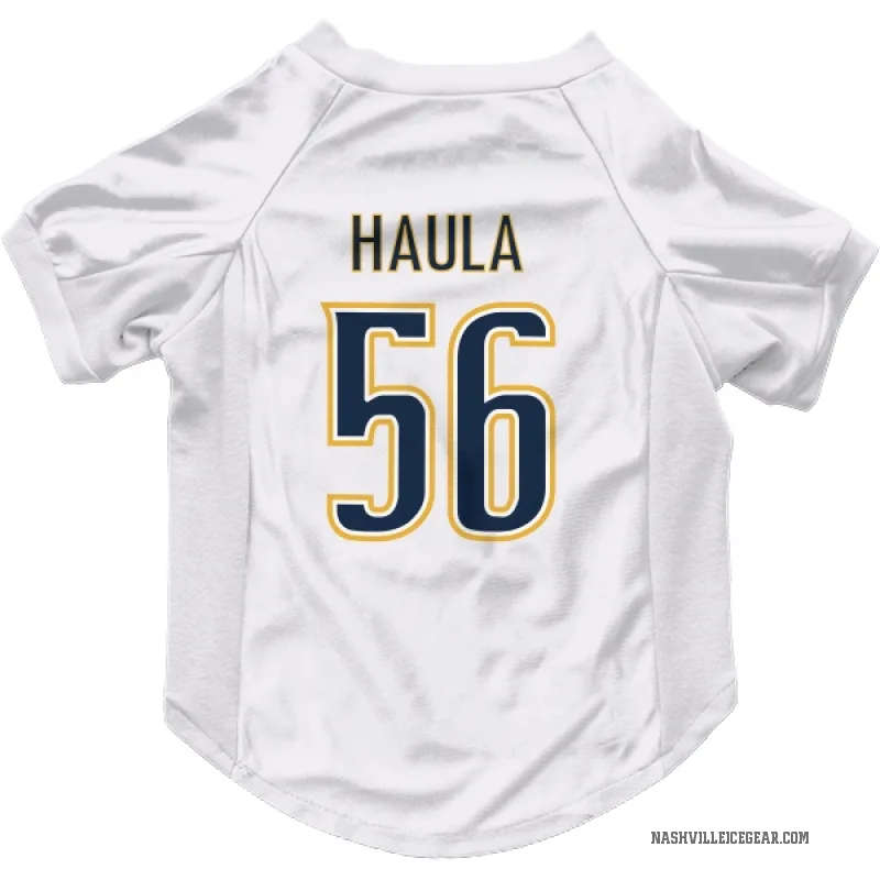 Erik Haula  White Nashville Predators  Cat & Dog Pet Jersey