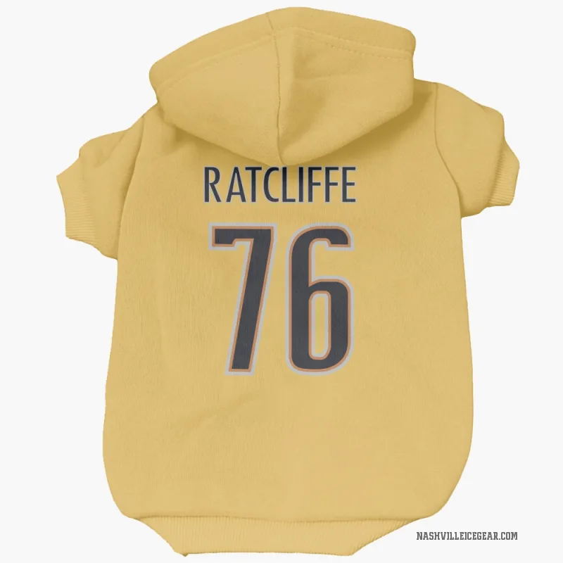 Isaac Ratcliffe  Gold Nashville Predators  Cat & Dog Pet Hoodie