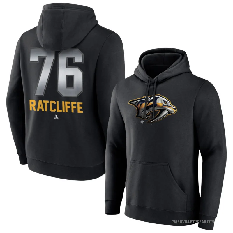 Isaac Ratcliffe Men's Black Nashville Predators Branded Midnight Mascot Logo Pullover Hoodie