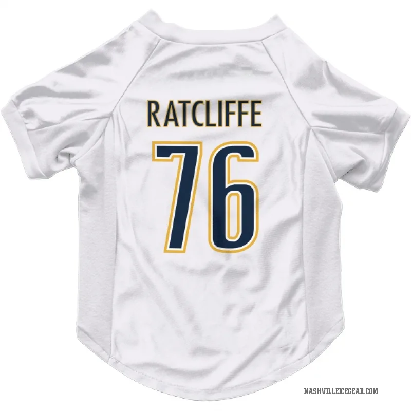 Isaac Ratcliffe  White Nashville Predators  Cat & Dog Pet Jersey