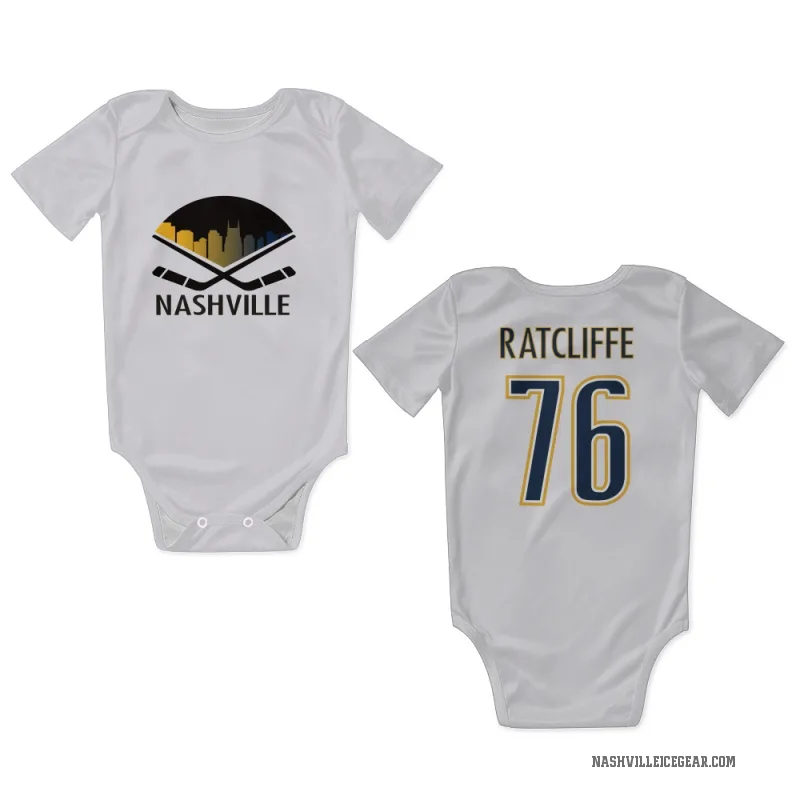 Isaac Ratcliffe  White Nashville Predators  Newborn & Infant Bodysuit