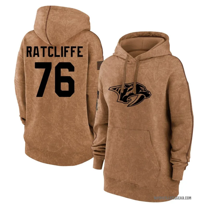 Isaac Ratcliffe Women's Brown Nashville Predators 2023 Salute to Service Pullover Hoodie