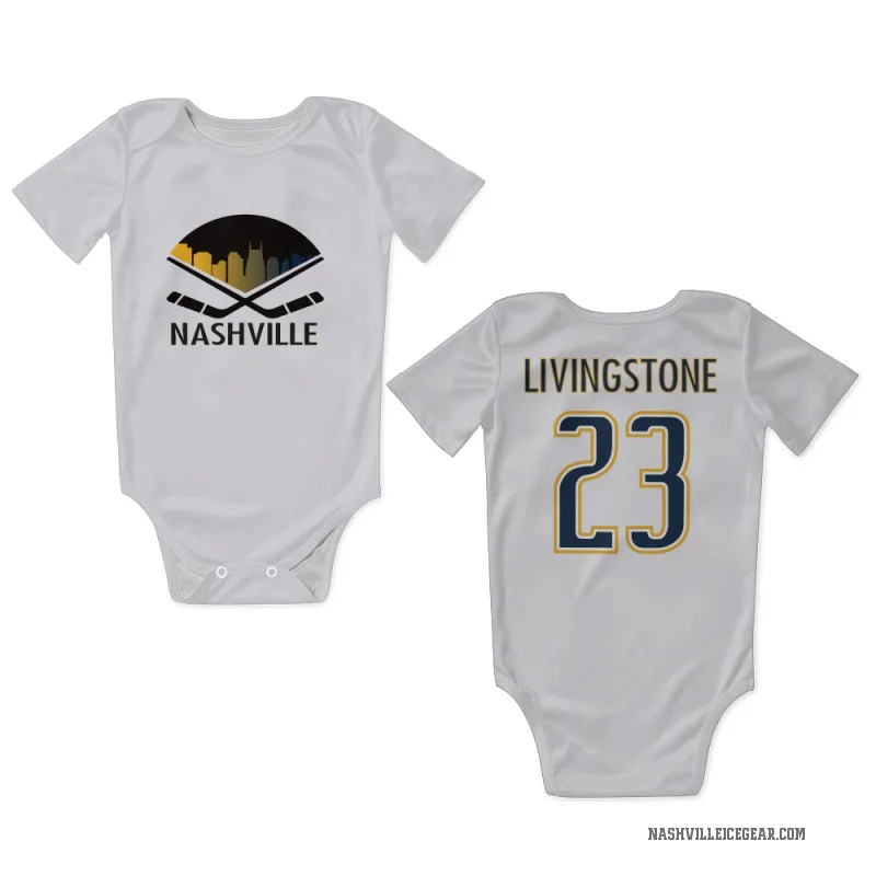 Jake Livingstone  White Nashville Predators  Newborn & Infant Bodysuit