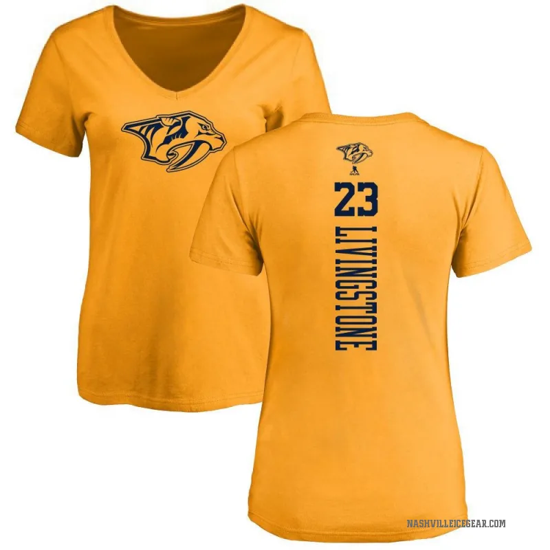 Jake Livingstone Women's Gold Nashville Predators One Color Backer T-Shirt -