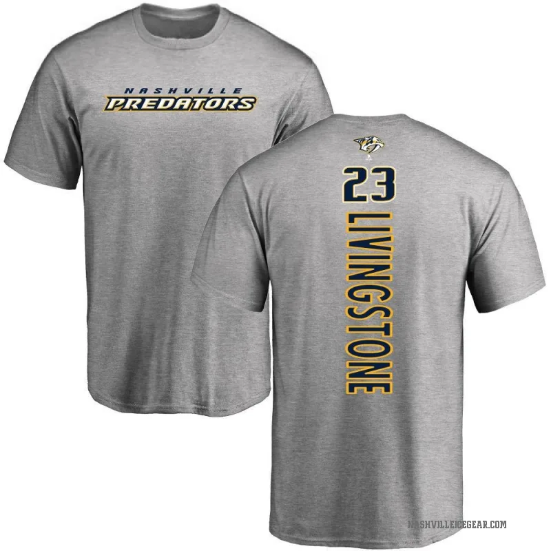 Jake Livingstone Youth Ash Nashville Predators Backer T-Shirt -