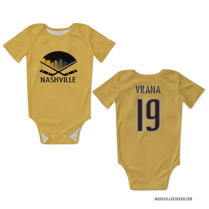 Jakub Vrana  Gold Nashville Predators  Newborn & Infant Bodysuit