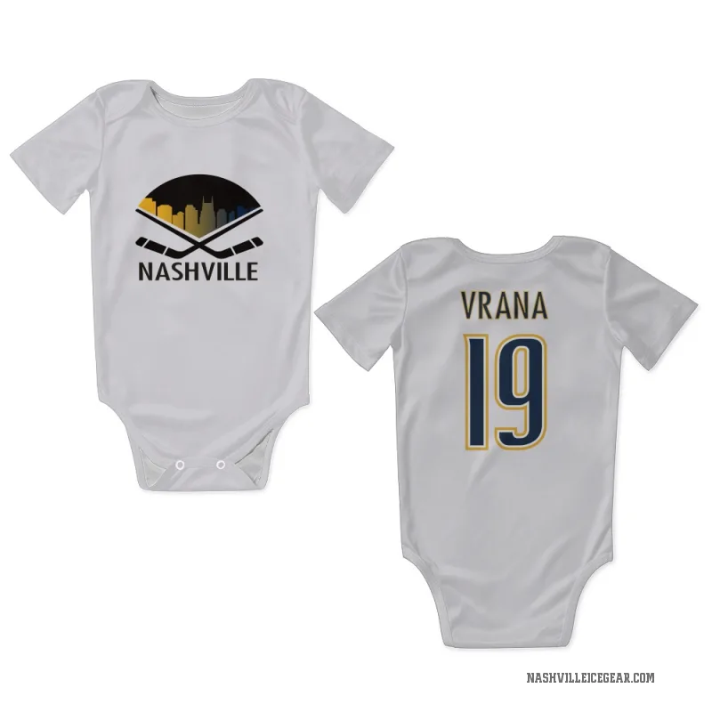 Jakub Vrana  White Nashville Predators  Newborn & Infant Bodysuit