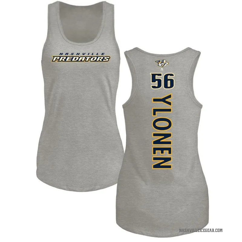 Jesse Ylonen Women's Ash Nashville Predators Backer Tank Top -