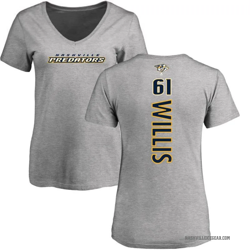 Joey Willis Women's Ash Nashville Predators Backer T-Shirt -