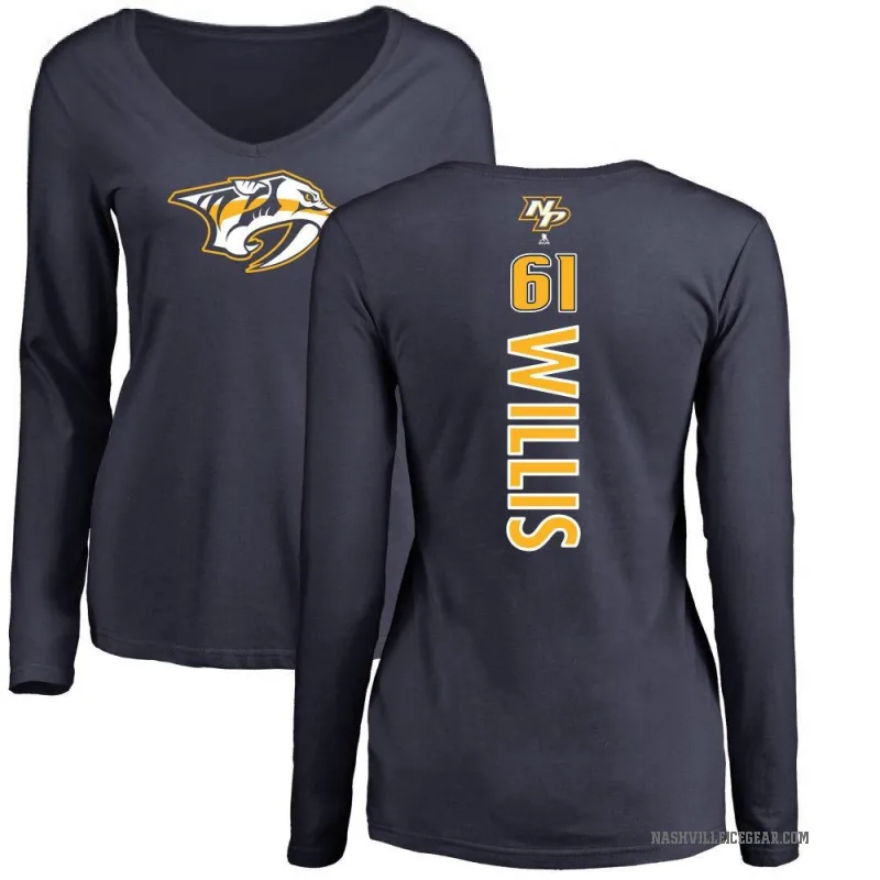 Joey Willis Women's Navy Nashville Predators Backer Long Sleeve T-Shirt -