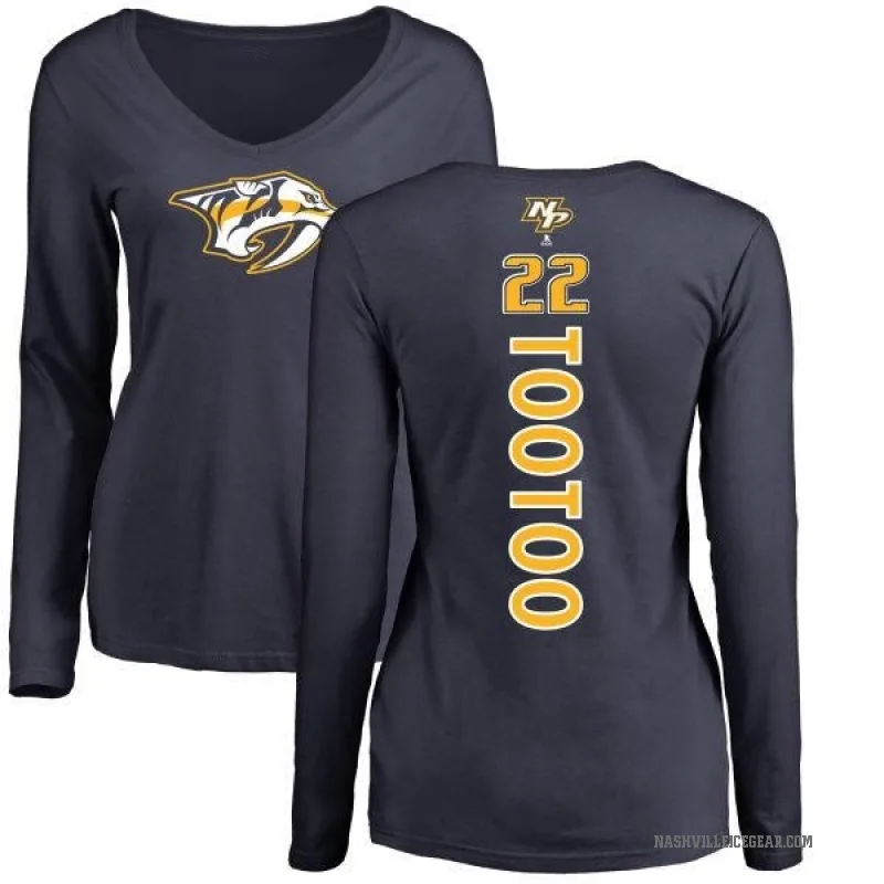 Jordin Tootoo Women's Navy Nashville Predators Backer Long Sleeve T-Shirt -