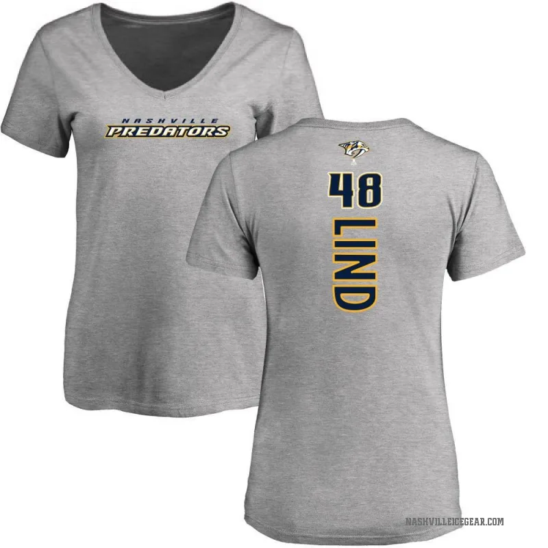 Kalan Lind Women's Ash Nashville Predators Backer T-Shirt -