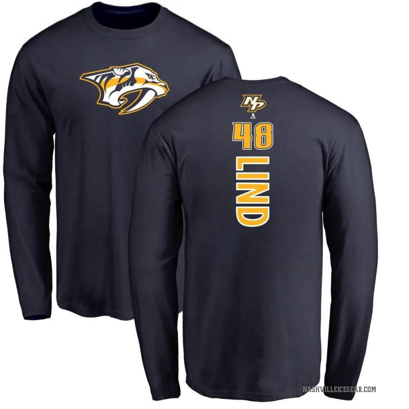 Kalan Lind Youth Navy Nashville Predators Backer Long Sleeve T-Shirt -