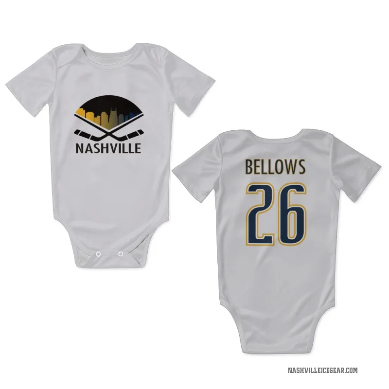 Kieffer Bellows  White Nashville Predators  Newborn & Infant Bodysuit